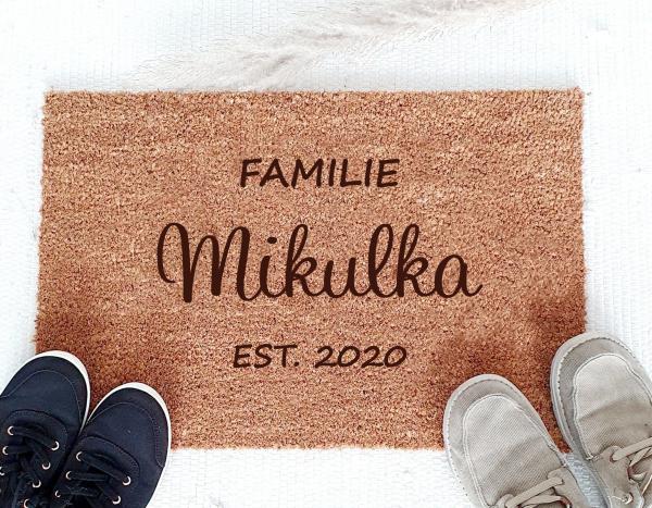 Personalisierte Fußmatte - "Familie-Datum"